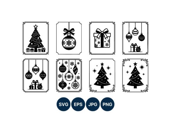 Black White Christmas Tree Ornaments: A Versatile Graphics Set