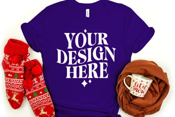 Christmas Bella Canvas 3001 Mock Purple