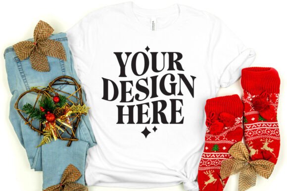 Christmas Bella Canvas 3001 Mock White: A Holiday Graphics Essential