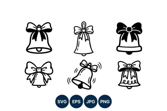 Christmas Bells Vector Line Art: A Versatile Graphics Set for Publishers