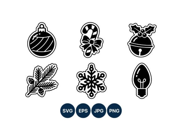Christmas Black White Decoration Icons: A Graphics Must-Have