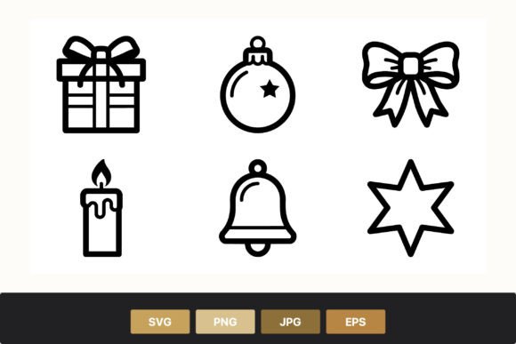 Christmas Icon Set: A Versatile Graphics and Illustrations Asset