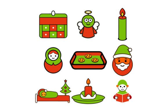 Christmas Line Art Icon Set for Holiday Graphics