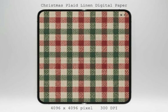Christmas Plaid Linen Digital Paper PNG: A Textures and Graphics Gem