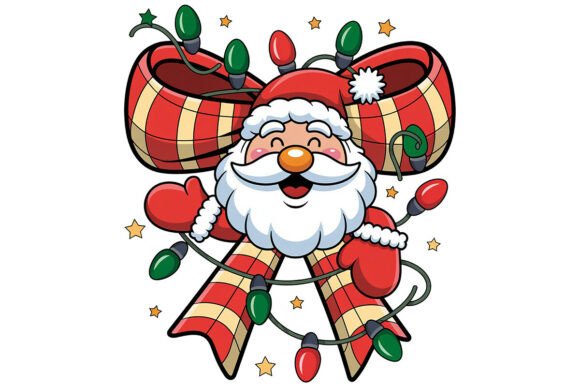 Christmas Santa Bow Santa: A Festive Graphic for Creative Marketers