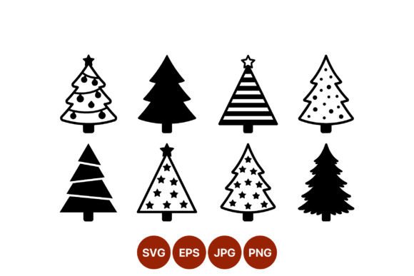 Christmas Tree Icons: A Versatile Graphics Set for Holiday Content