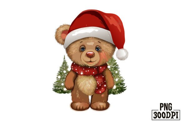 Cute Bear with Christmas Clipart 14 for Creative Crafts