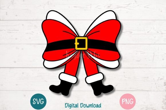 Festive Santa Bow SVG for Holiday Crafts and Graphics