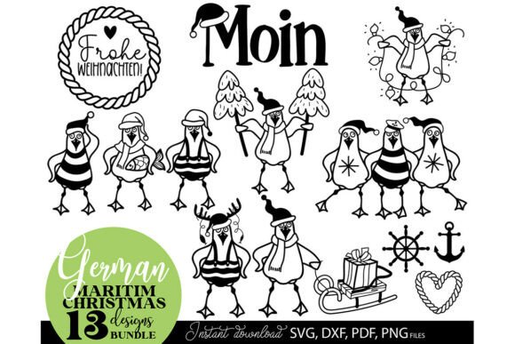 German Maritime Christmas SVG Bundle for Graphics & Crafts