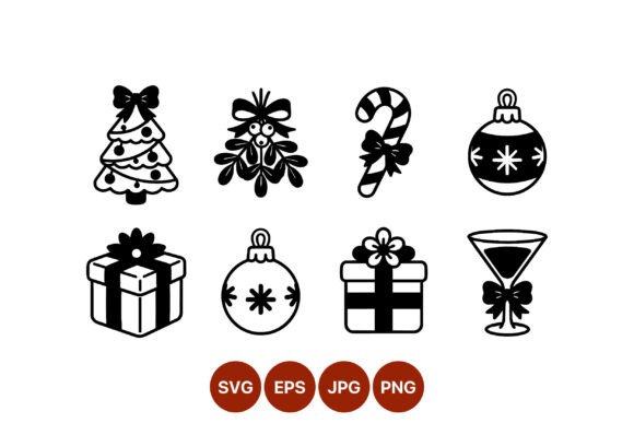 Review: Black White Christmas Icon Set for Graphics